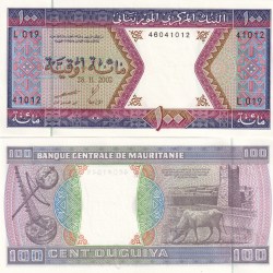 Mauritania 100 Ouguiya GEM UNC Rare Note