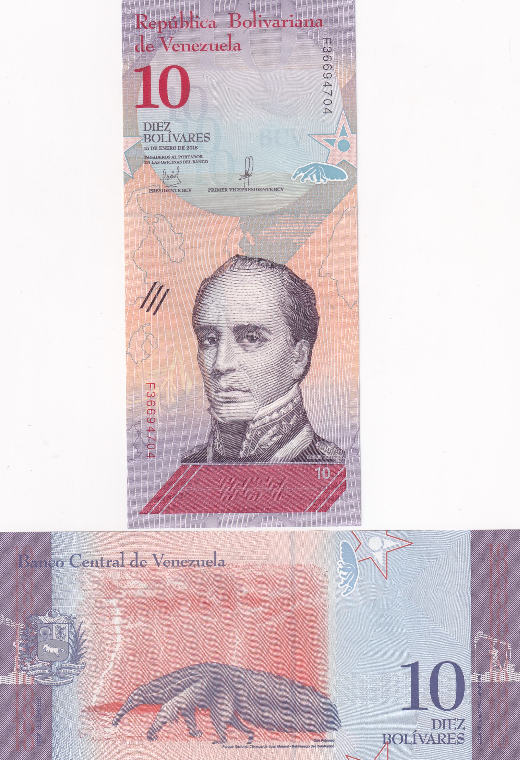 Venezuela 10 Bolívares GEM UNC Rare Note