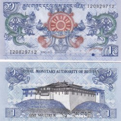 Bhutan 1 Ngultrum GEM UNC Rare Note