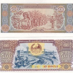 LAOS 500 KIP GEM UNC Rare Note