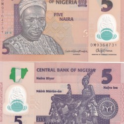Nigeria 5 Naira GEM UNC Rare Polymar Note