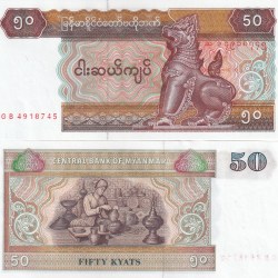 Myanmar 50 Kyats GEM UNC Rare Note