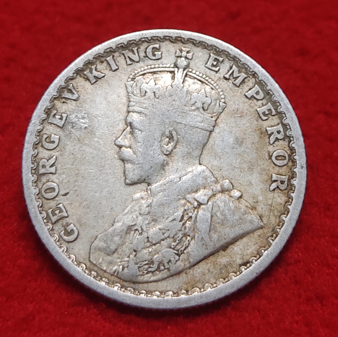 Half Rupee Silver Coin George V 1929 Calcutta Mint
