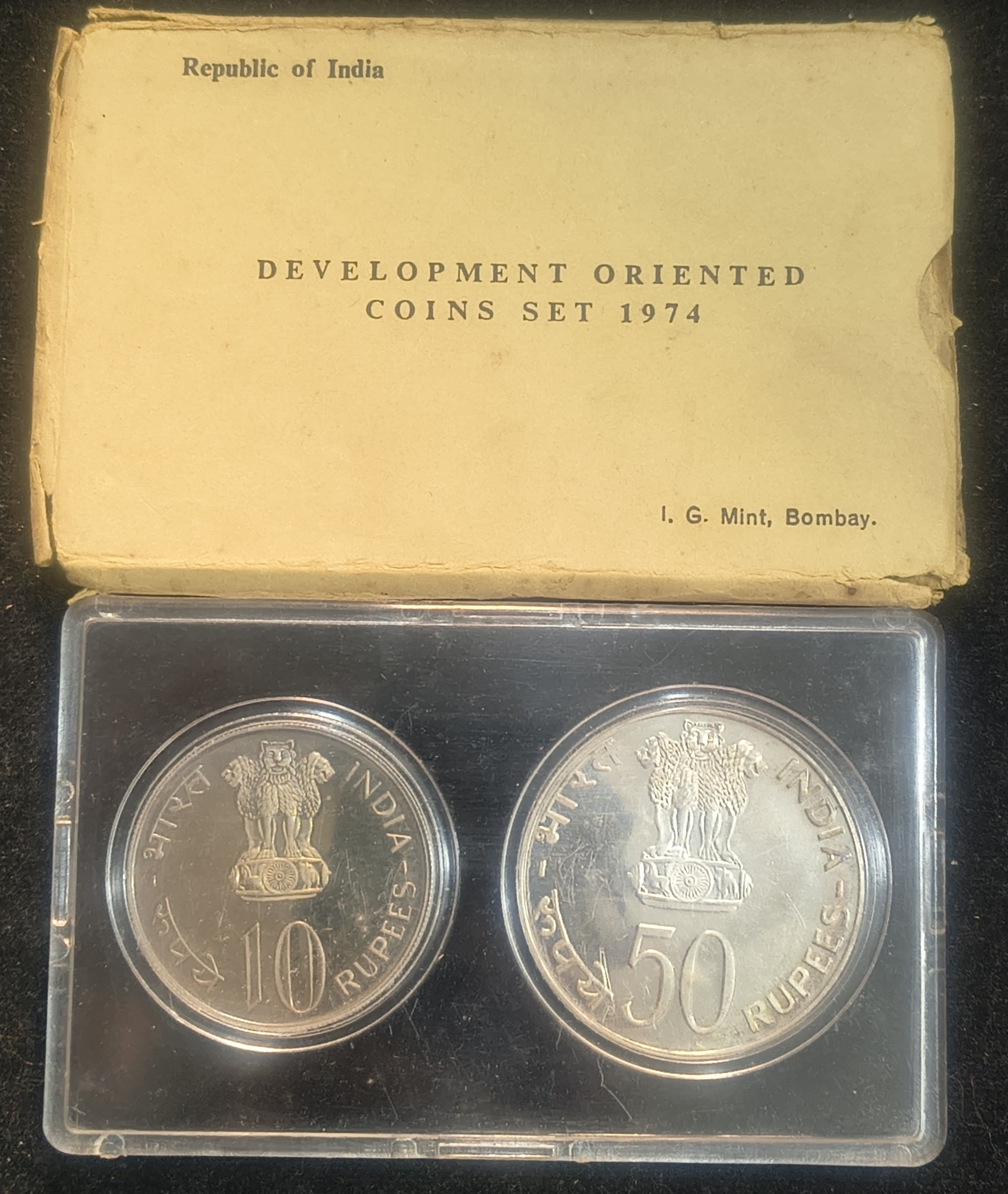 1974 Planned Families ; food for all ( 2 Coins Set) Bombay mint Rare set