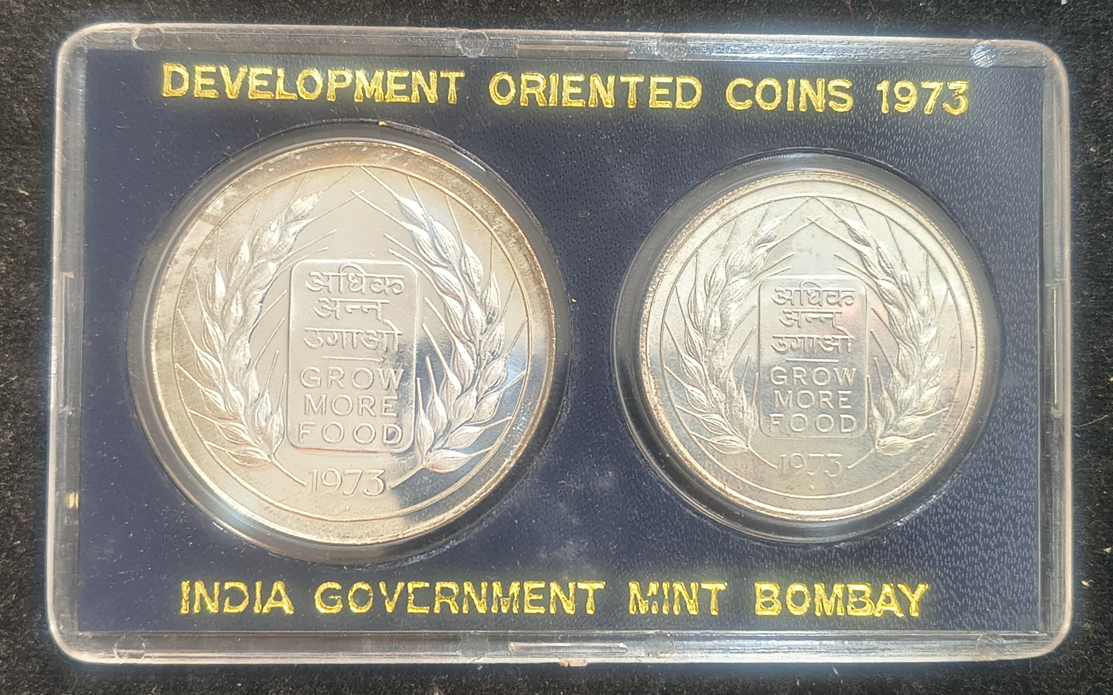 1973 Grow More Food ( 2 Coins Set) Bombay mint Rare set