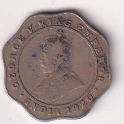 India - British 4 Annas 1920 - George V RARE HIGH GRADE COIN