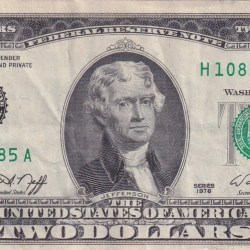 United States 2 Dollars (H) Logo Federal Reserve Note Extra Fine Condition Rare Note #B2