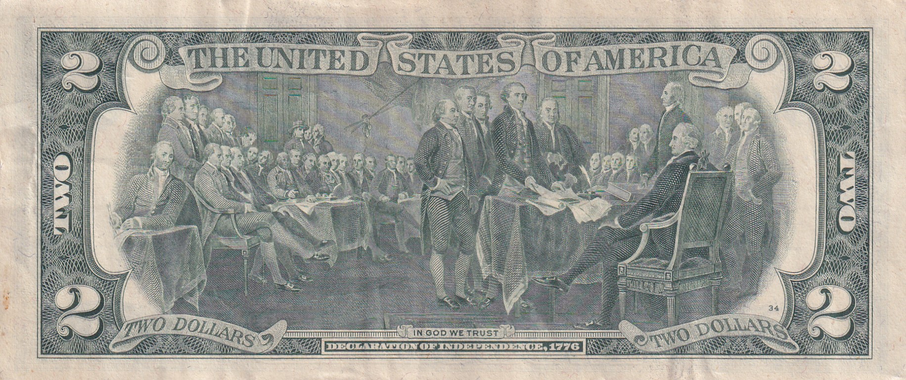 United States 2 Dollars (H) Logo Federal Reserve Note Extra Fine Condition Rare Note #B2