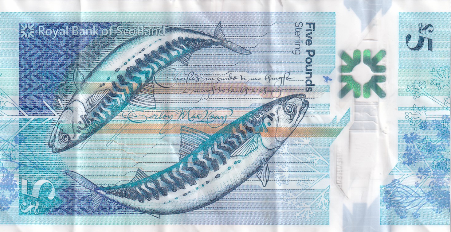Scotland 5 Pounds Royal Bank of Scotland Rare Polymer Note #B2