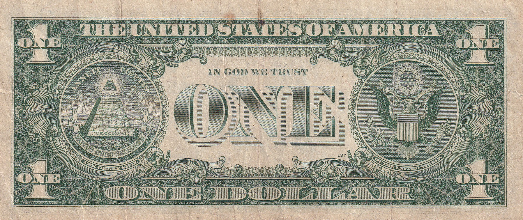 United States 1 Dollar (1957) Silver Certificate, Blue Seal Rare World Note #B2