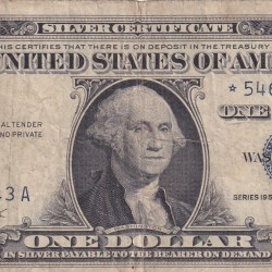 United States 1 Dollar (1957) Silver Certificate, Blue Seal Rare World Note #B2