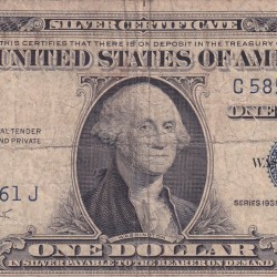 United States 1 Dollar (1935) Silver Certificate, Blue Seal Rare World Note #B2