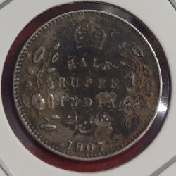 Half Rupee Silver Coin Edward VII 1907