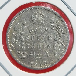 Half Rupee Silver Coin Edward VII 1910