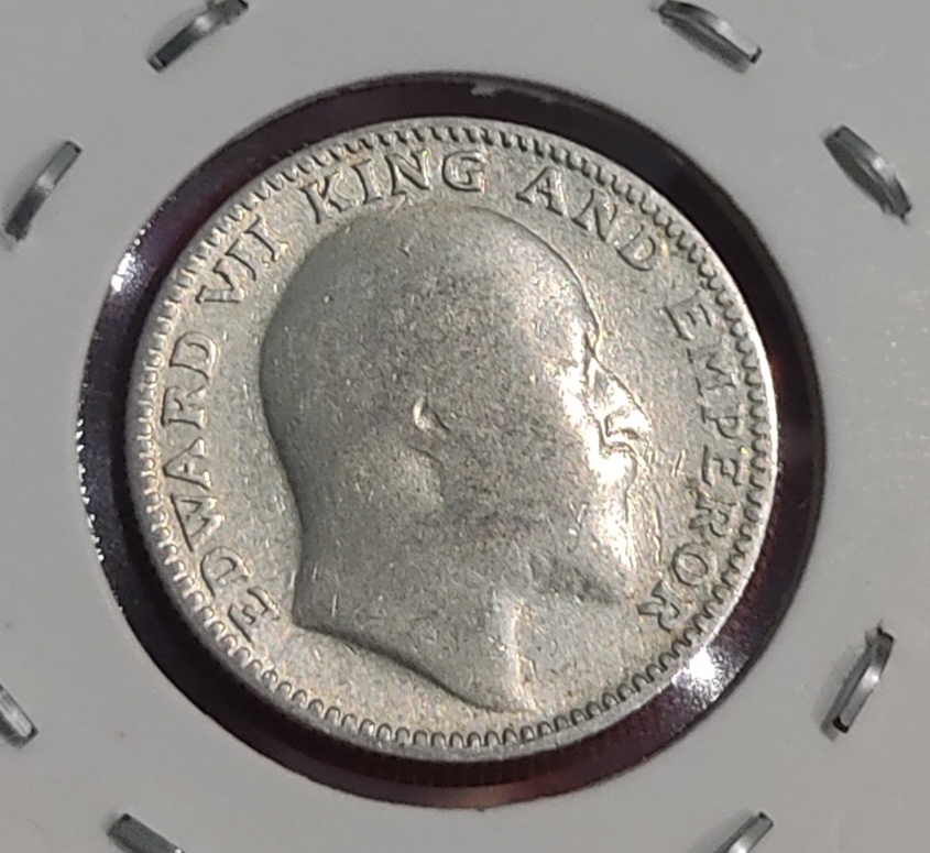Half Rupee Silver Coin Edward VII 1910