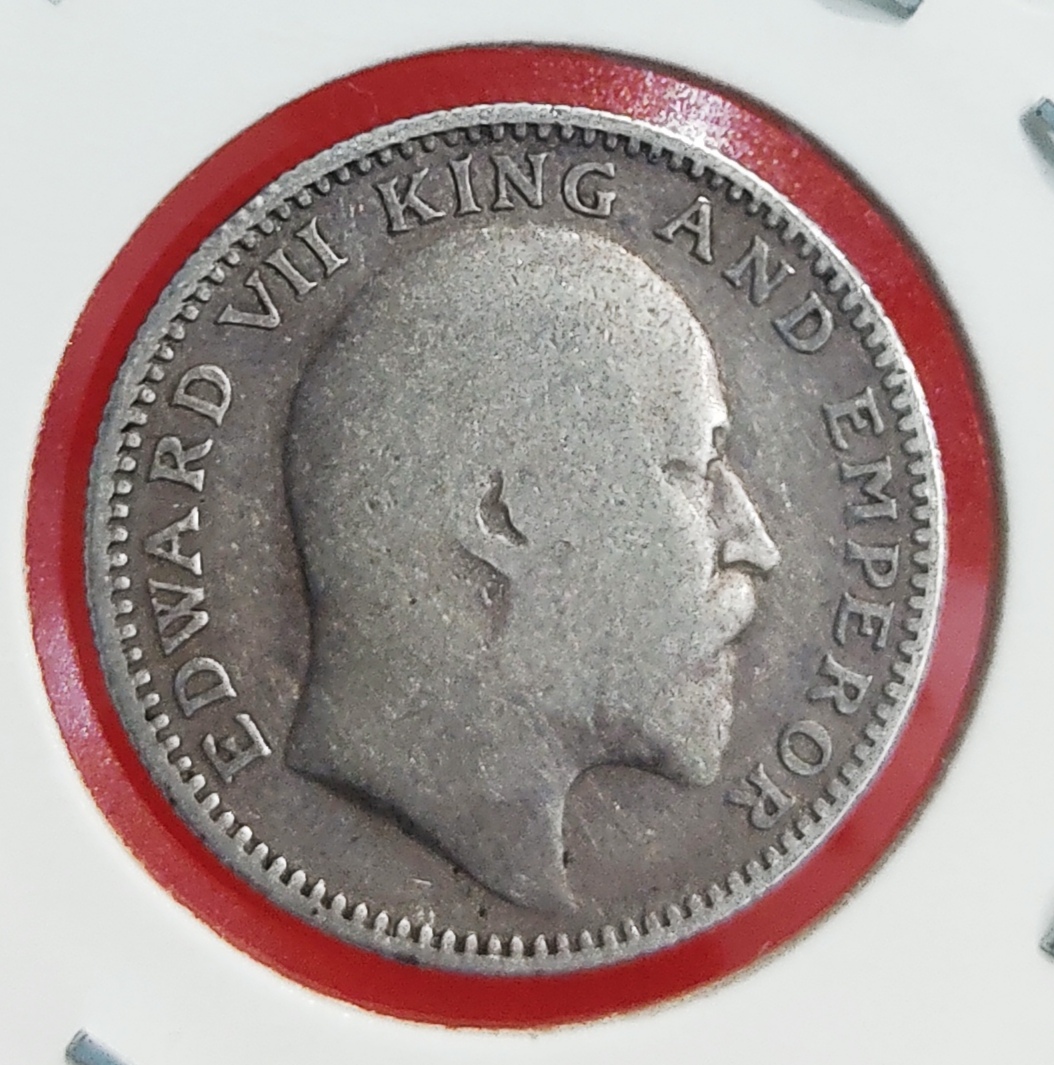 Half Rupee Silver Coin Edward VII 1908
