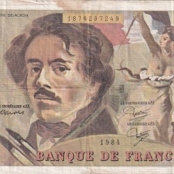 100 French Francs (Eugene Delacroix) Rare World Note#B2
