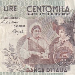 Italy 100 000 Lire Caravaggio - 2nd type Rare World Note #B2