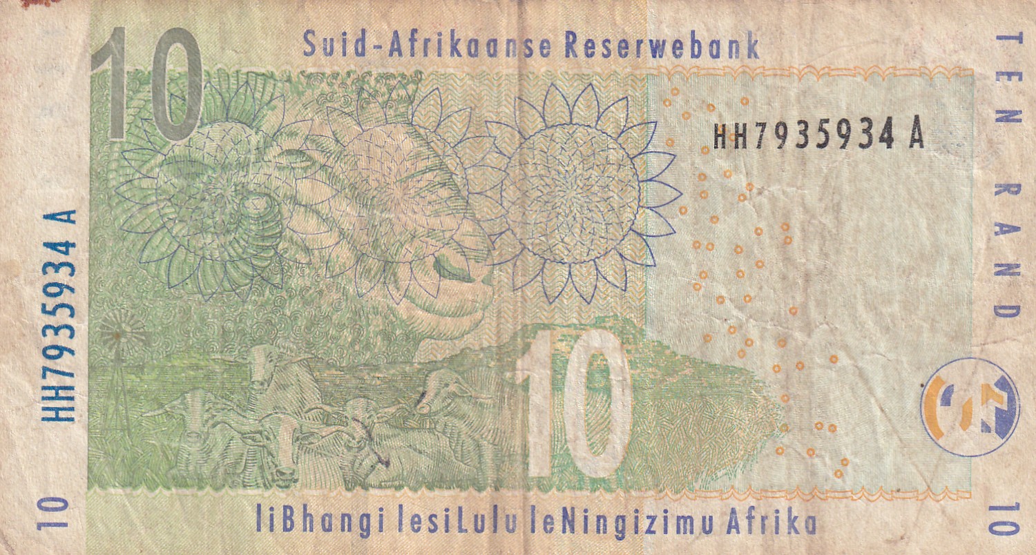 South Africa 10 Rand Rare World Note#B2