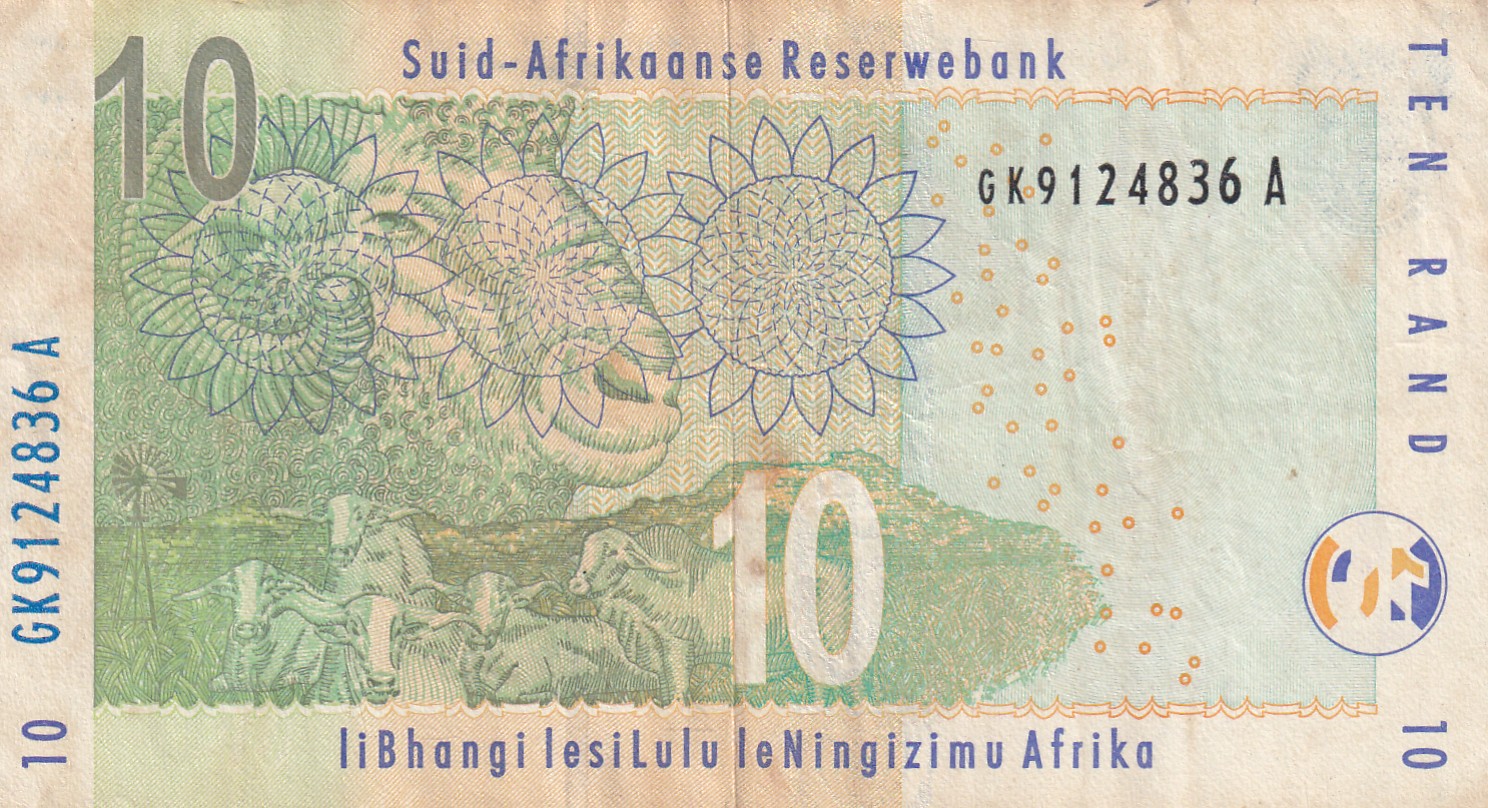 South Africa 10 Rand Rare World Note#B2