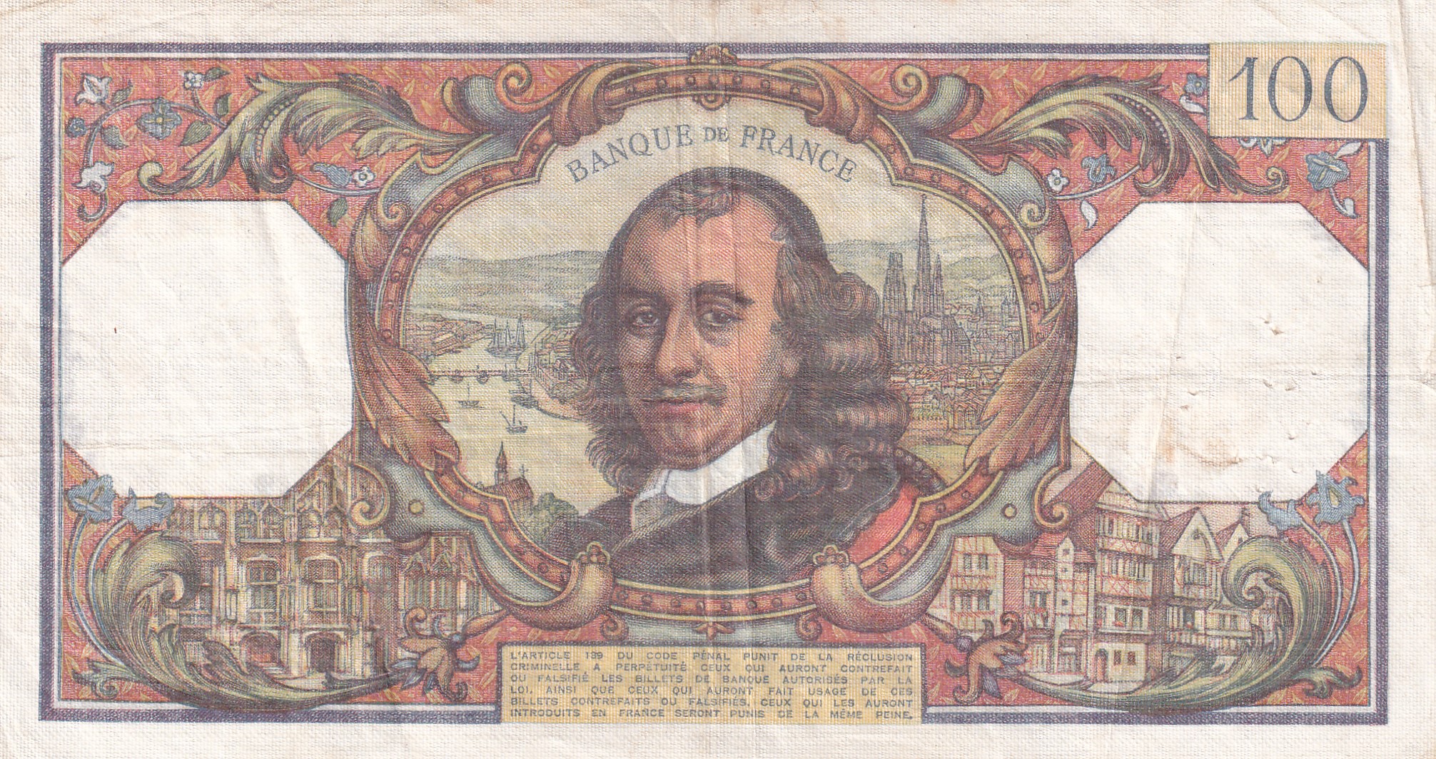 France 100 Francs Corneille Rare World Note #B2