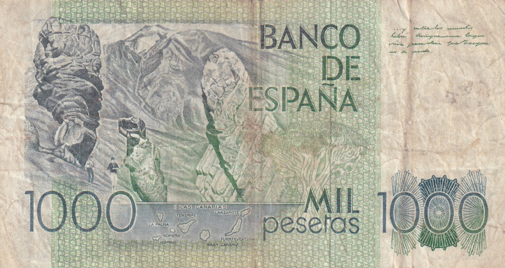 Spain 1000 Pesetas Rare World Note #B2