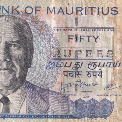 Mauritius 50 Rupees Rare World Note#B2