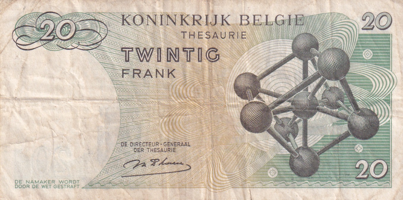 Belgium 20 Francs ( Baudouin) I Rare World Note#B2