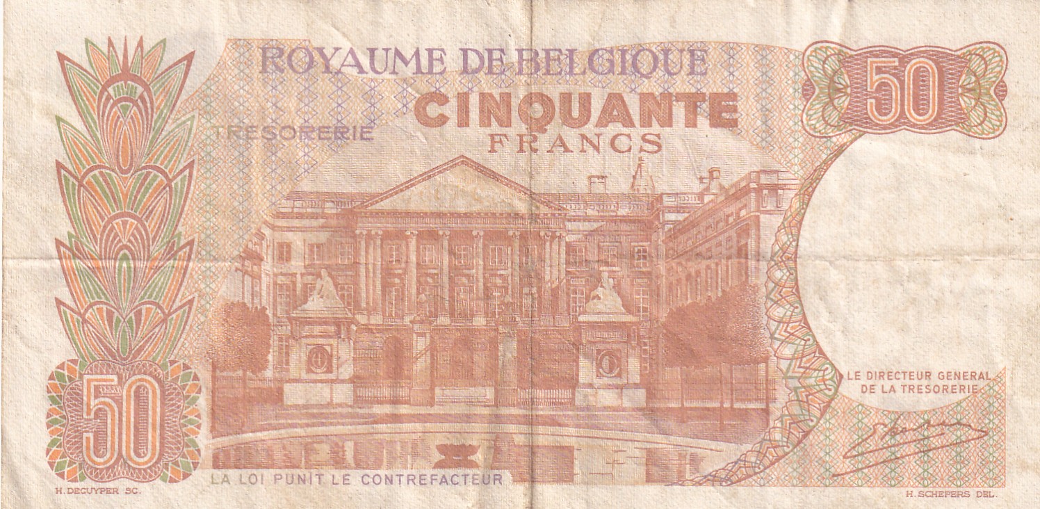 Belgium 50 Francs (Baudouin I) Rare World Note#B2