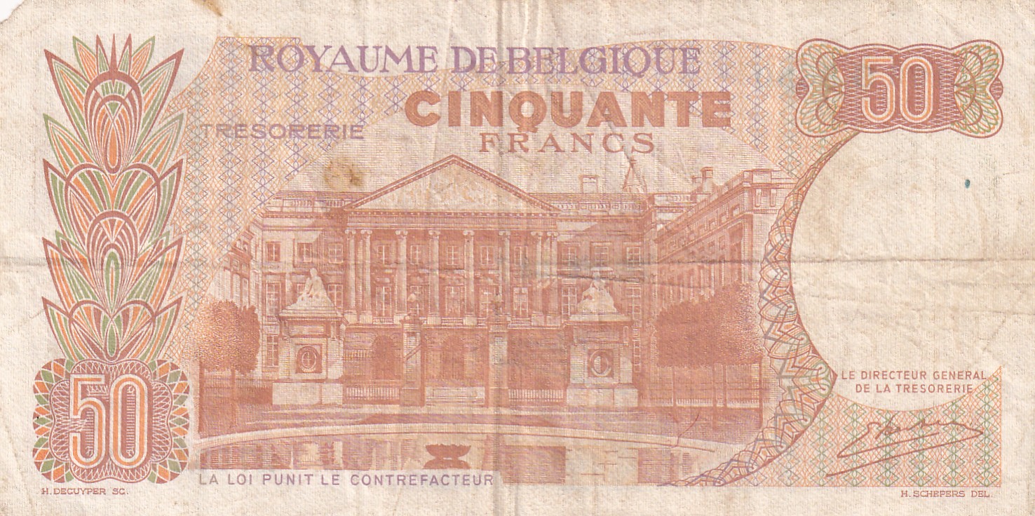 Belgium 50 Francs (Baudouin I) Rare World Note#B2