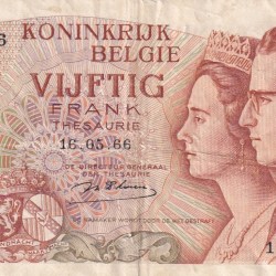 Belgium 50 Francs (Baudouin I) Rare World Note#B2