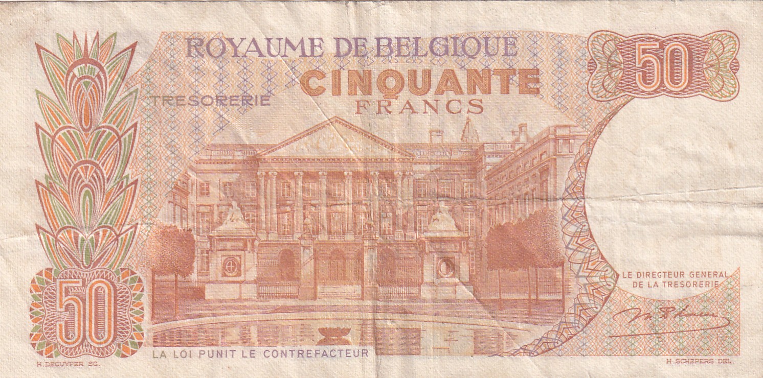 Belgium 50 Francs (Baudouin I) Rare World Note#B2