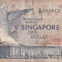 Singapore 1 Dollar Rare World Note#B2