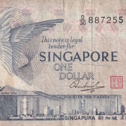 Singapore 1 Dollar Rare World Note#B2