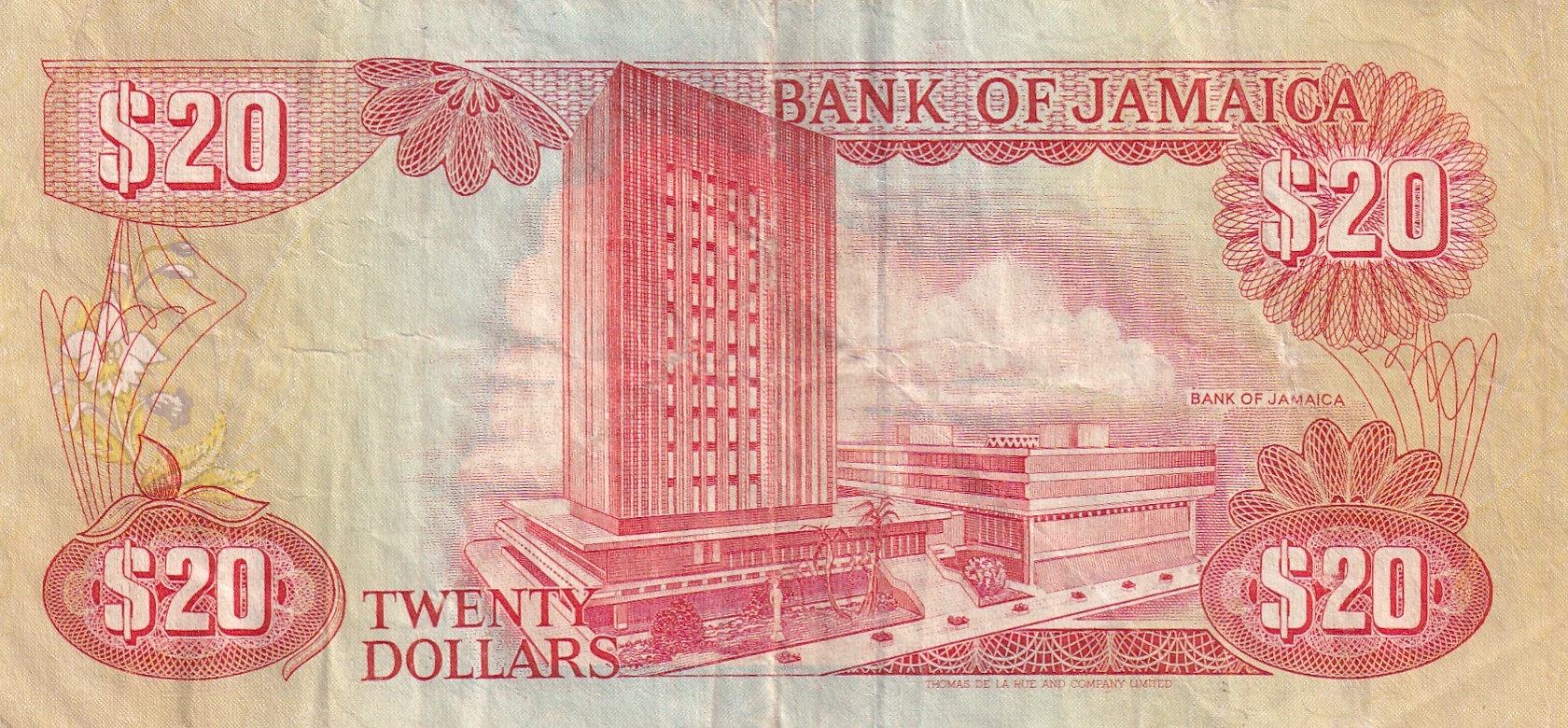 Jamaica 20 Dollars (Jamaica act) Rare World Note#B2