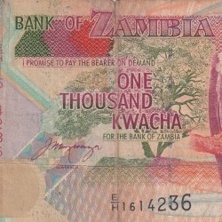 Zambia 1000 Kwacha Rare World Note#B2