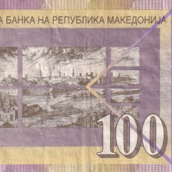 North Macedonia 100 Denari Rare World Note#B2