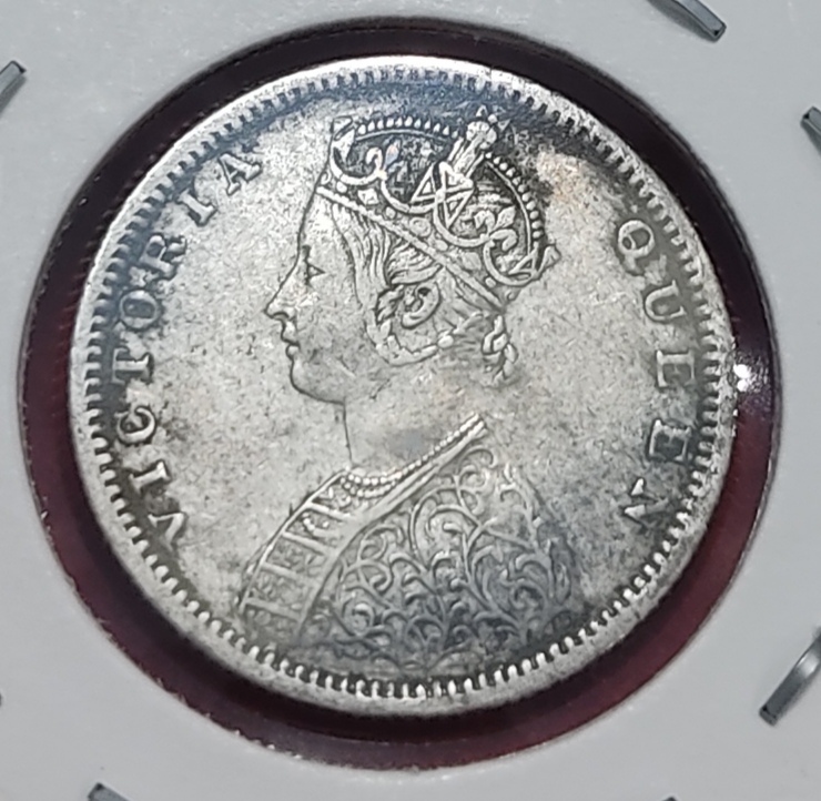 Half Rupee Silver Coin Victoria Queen 1862
