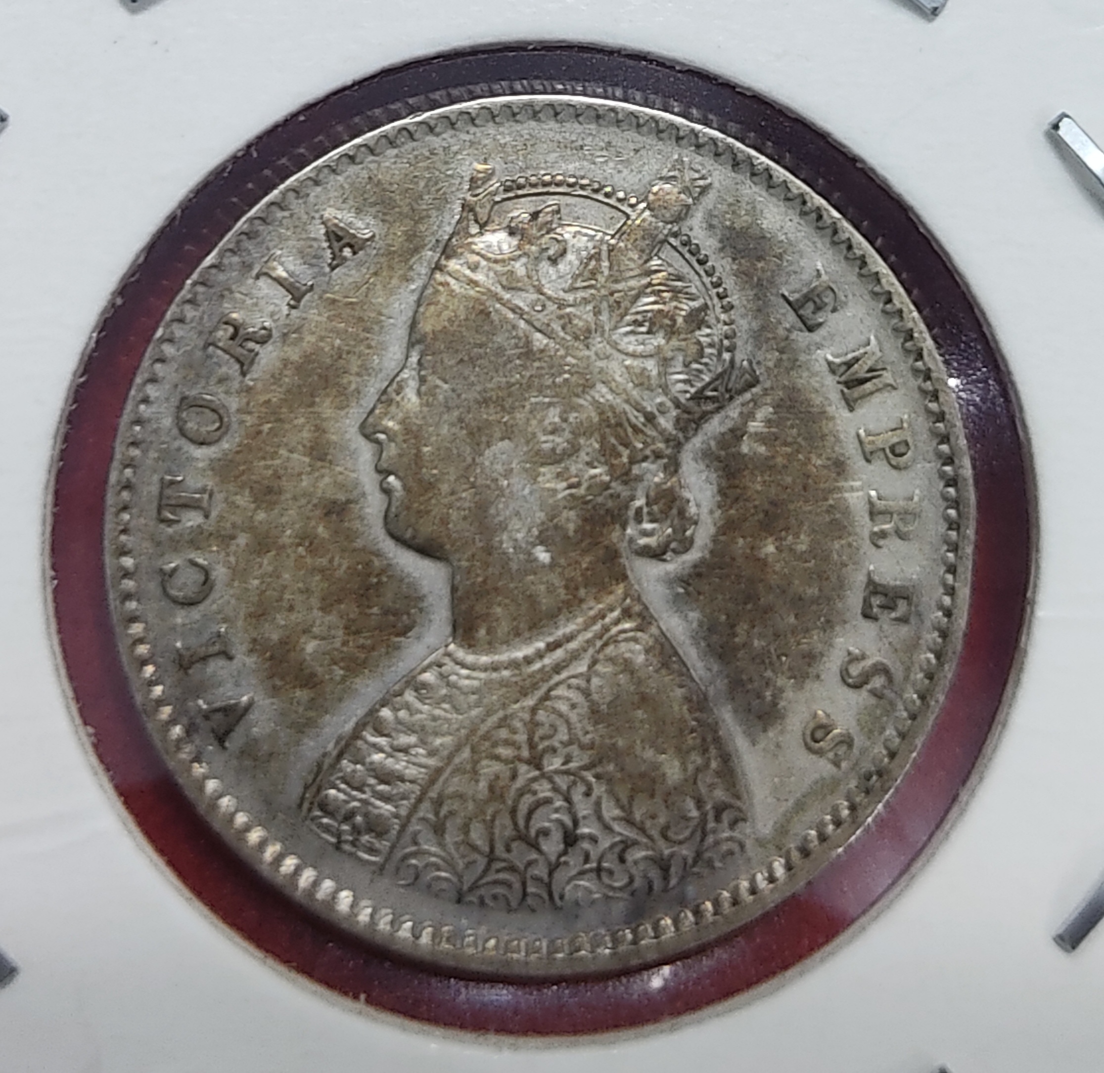 Half Rupee Silver Coin Victoria Empress 1889 Calcutta