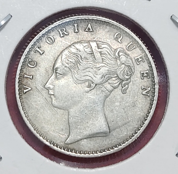 Half Rupee Silver Coin Victoria Queen 1840 Continuous Legend