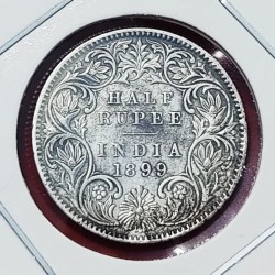 Half Rupee Silver Coin Victoria Empress 1899 Bombay Bombay