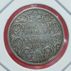 Half Rupee Silver Coin Victoria Empress 1893 Bombay