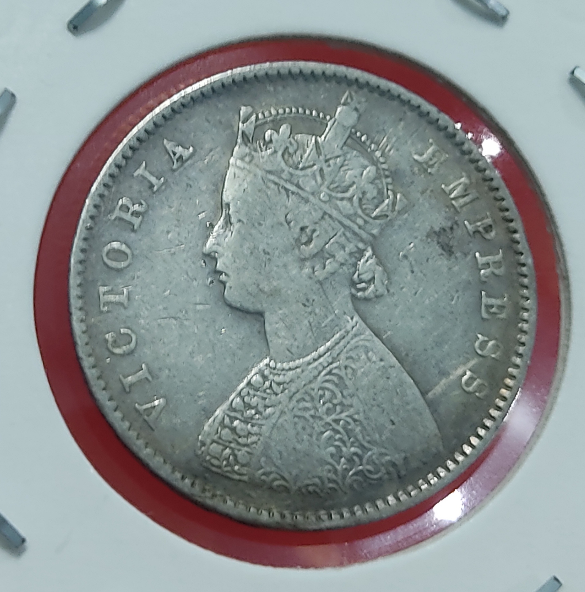Half Rupee Silver Coin Victoria Empress 1893 Bombay