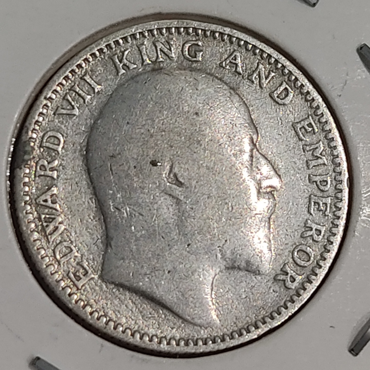 Half Rupee Silver Coin King Edward 1910