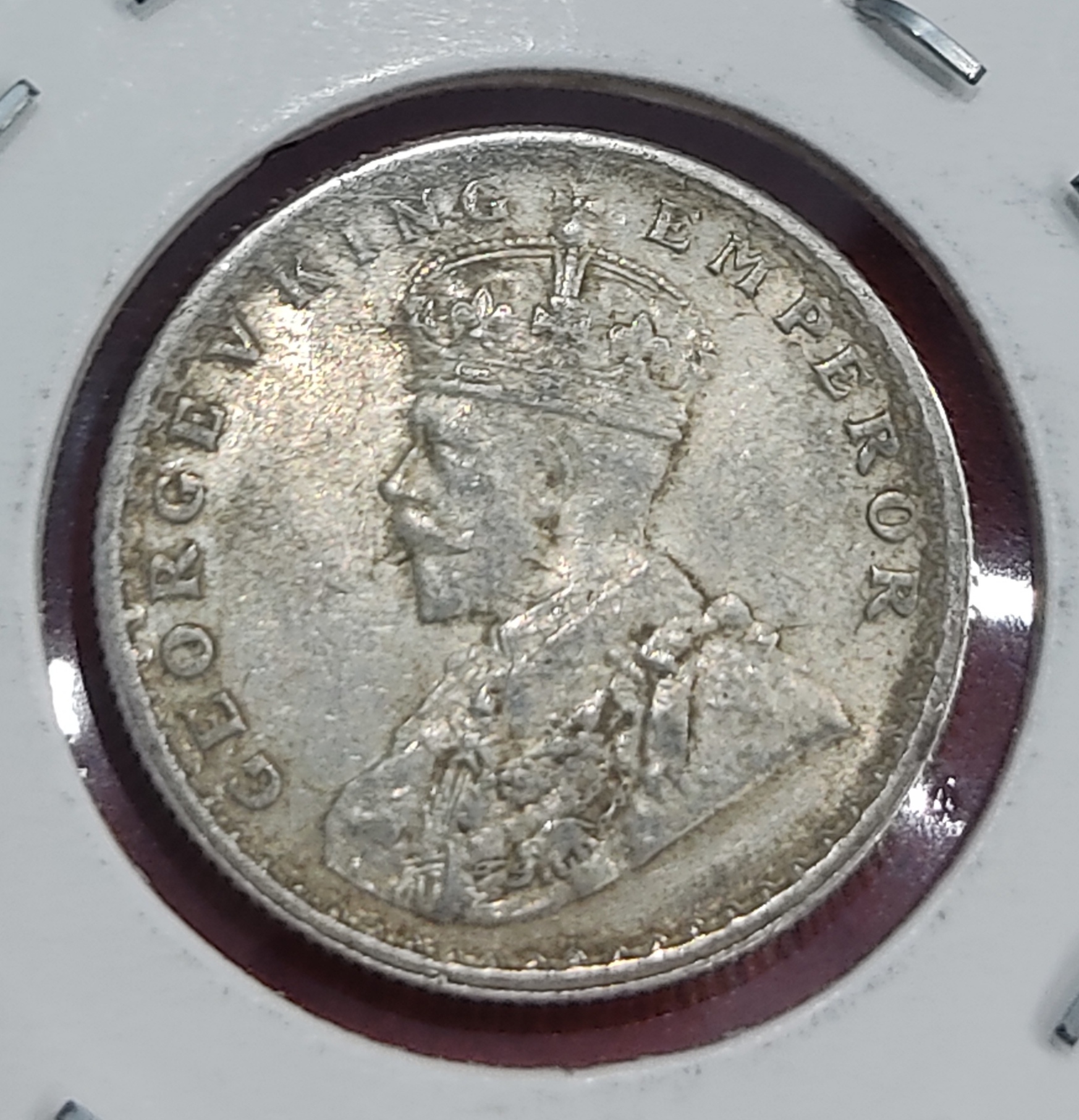 Half Rupee Silver Coin George V 1925 Calcutta