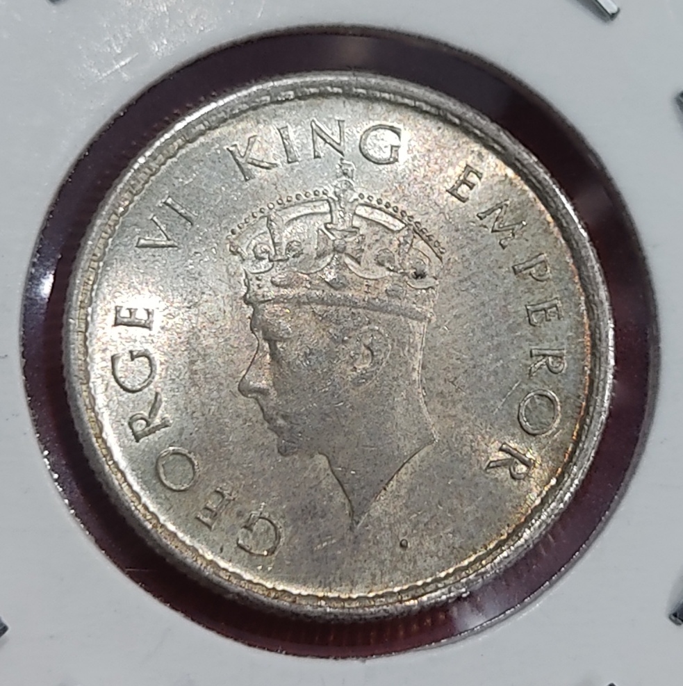 Half Rupee Silver Coin 1939 Bombay Mint