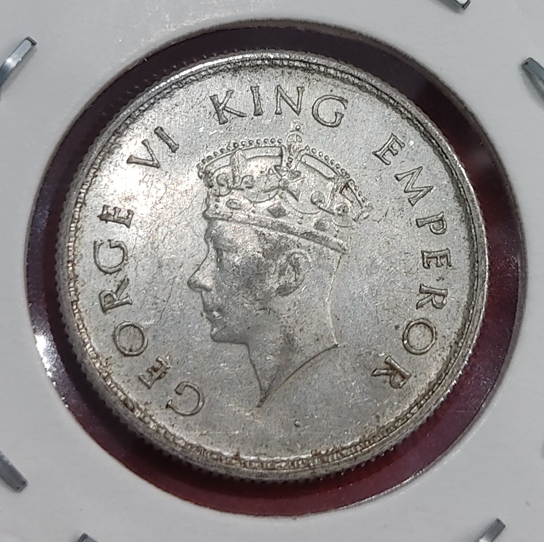 Half Rupee Silver Coin 1939 Calcutta Mint