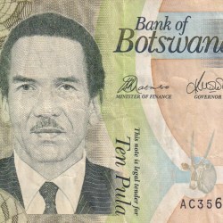Botswana 10 Pula Rare Polymer World Note#B2