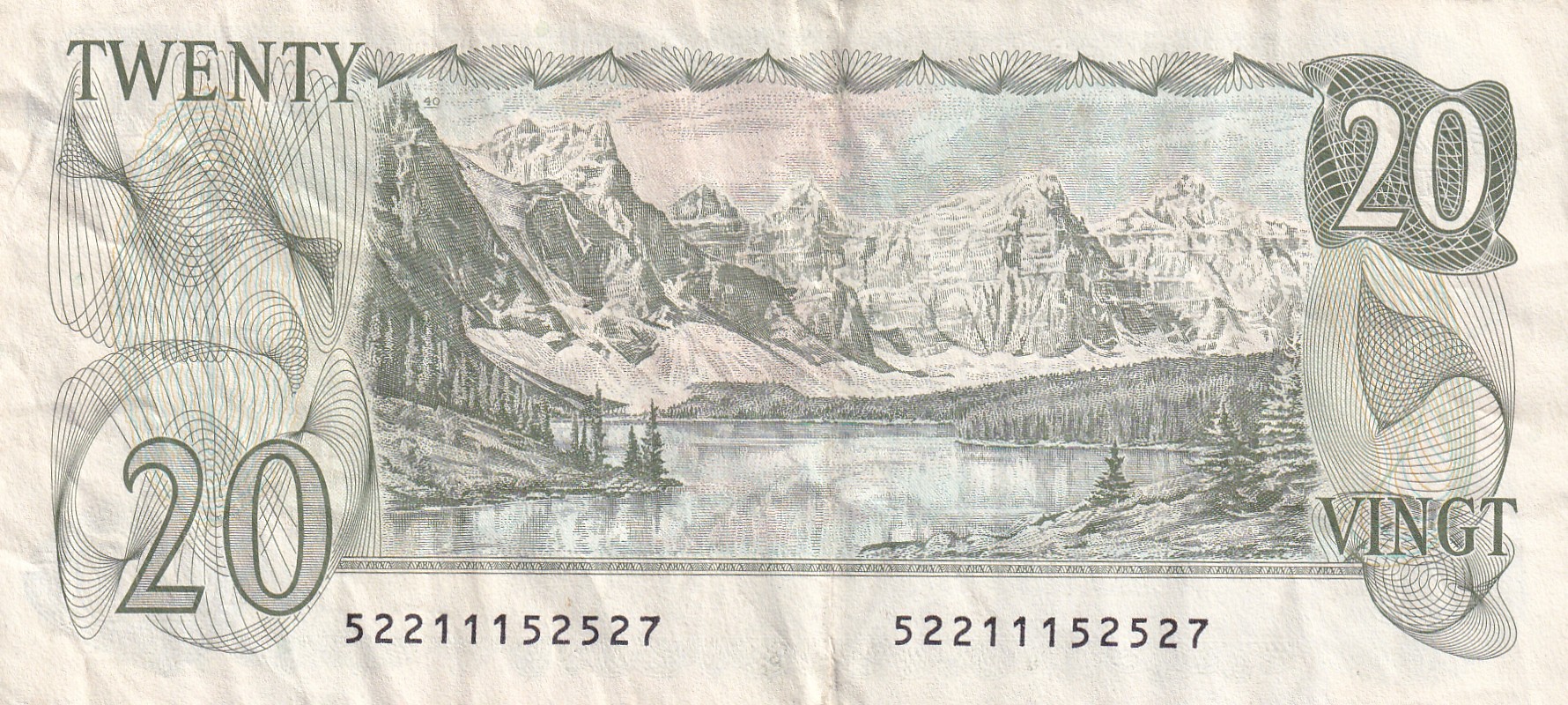 Canada 20 Dollars Elizabeth Old Issue Rare World Note#B2