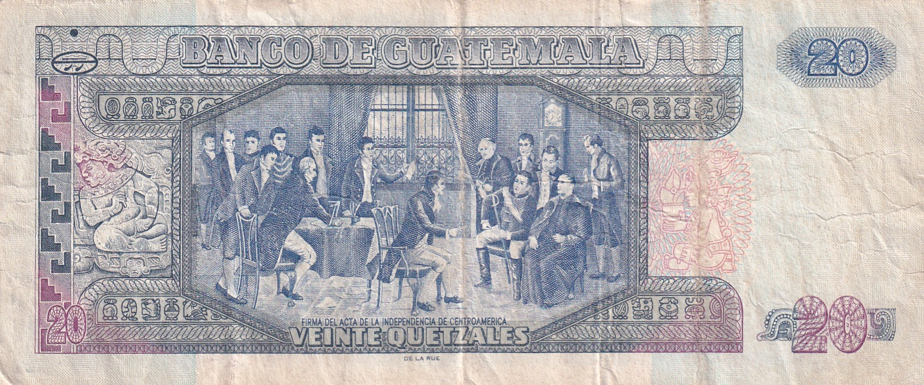Guatemala 20 Quetzales Rare World Note#B2